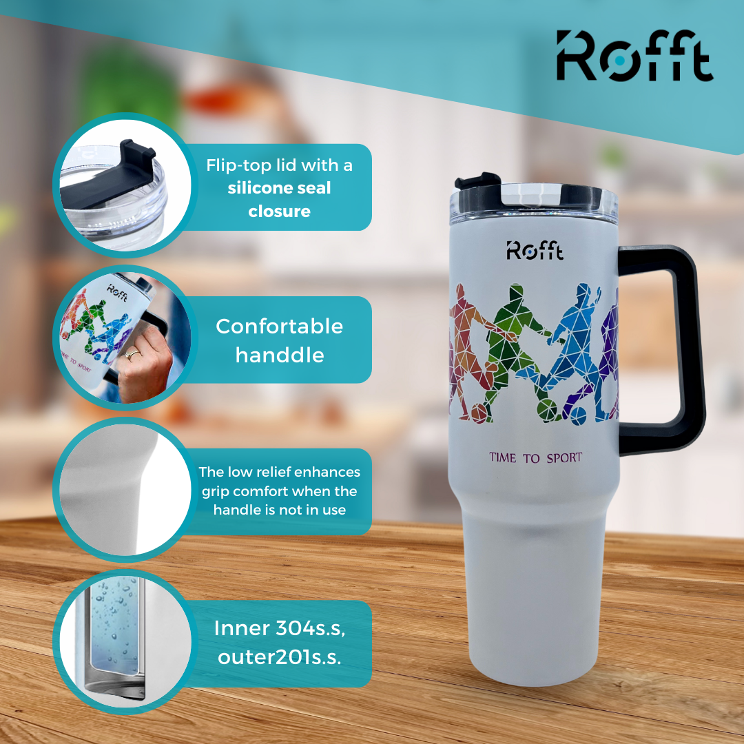 Rofft 40.5 oz Stainless Steel Sports Tumbler with Handle - Image 3